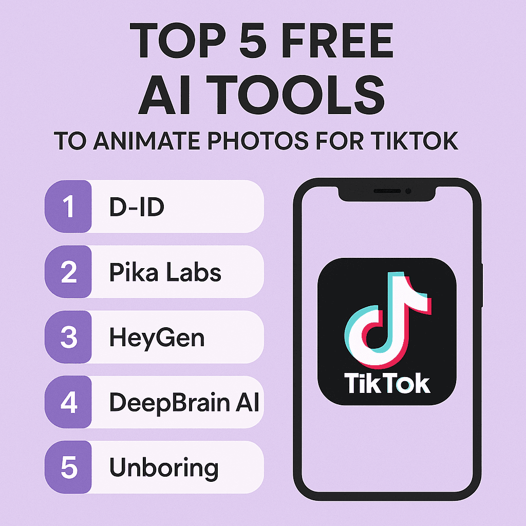 Top 5 Free AI Tools to Animate Photos for TikTok